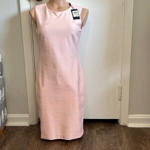Tommy Hilfiger Light Pink Textured Midi Dress